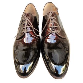 Autre Marque Derbies Pertini en cuir verni bronze Taille 40 Bronze