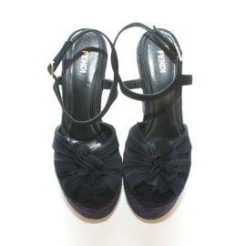 Fendi-Wedge mules-Black