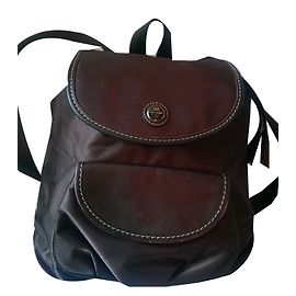 Sac à dos Lancel en cuir marron et toile Marron