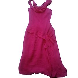 Robe rose en lin sans manches Zapa Rose