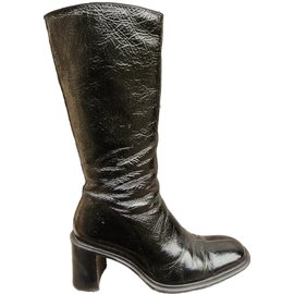 Botas Free Lance de charol negro Negro