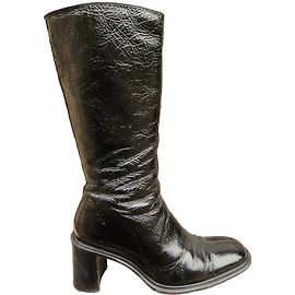 Free Lance Stiefel aus schwarzem Lackleder Schwarz