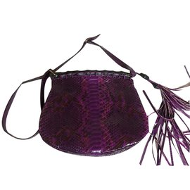 Gucci-Bamboo python crossbody bag-Purple