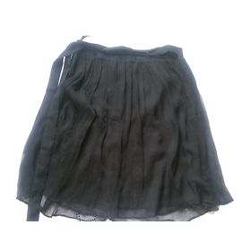 Gonna in seta plissettata Antik Batik nera Nero