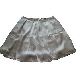 Saia curta de seda plissada Tara Jarmon Creme Cru