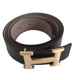 Hermès-Belt-Black,Cream