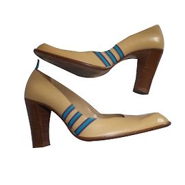Patrizia Pepe Alice leather heels caramel size 39 Caramel
