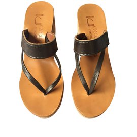 K Jacques Mules compensées Gris anthracite