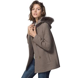 Massimo Dutti Capa Castaño Gris pardo