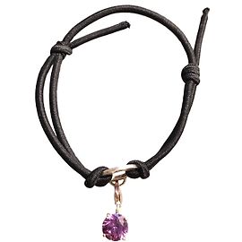 Pulsera Thomas Sabo de cordón negro con piedra violeta Plata