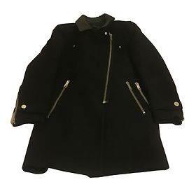 Cappotto Zara in lana e pelle nero Nero