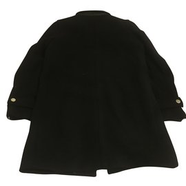 Zara-Manteau en laine & cuir ZARA-Noir