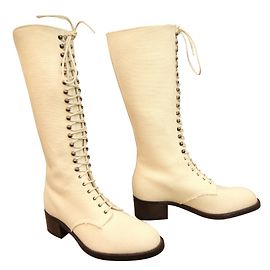 Botas Free Lance em lona ecru e couro branco Tamanho 37 Branco