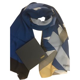 Fendi-Large stole-Blue