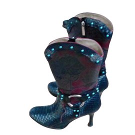 Luciano Padovan Python Print Leather Ankle Boots Python print