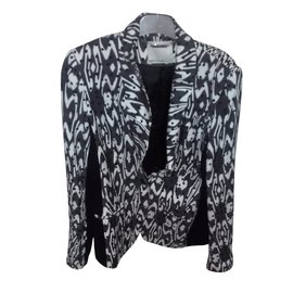 Karen Millen-jolie veste imprimée,  taille 40/42-Noir,Blanc cassé,Gris anthracite