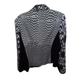 Karen Millen-jolie veste imprimée,  taille 40/42-Noir,Blanc cassé,Gris anthracite