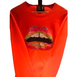 Markus Lupfer-Sequined Lip Sweater-Angeln