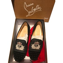 Christian Louboutin Intern Flat with Spikes Black Dark grey