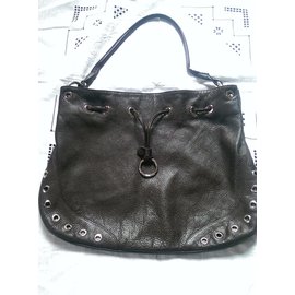 Sac à main en cuir marron Furla Marron foncé