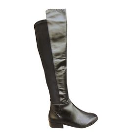 Michael Kors Bromley Flat Black Leather Boots Black