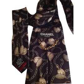 Chanel-Cravatte-Blu navy