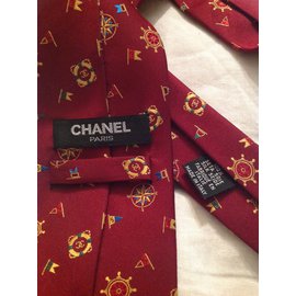 Chanel-Tie-Dark red