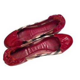 Burberry-Sapatilhas de ballet-Vermelho