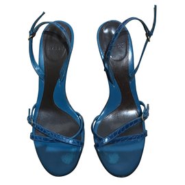 Bally Blue Exotic Leather Sandals 38EU Blue