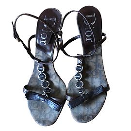 Christian Dior Sandalen aus Leder Braun mit Knoten und Kette Braun