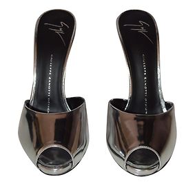 Giuseppe Zanotti Mules compensées Argenté