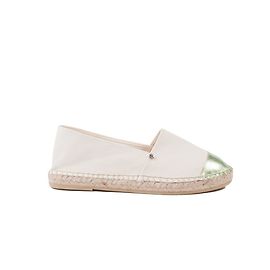 Autre Marque Espadrillas Ori & Occi in cotone bianco e pelle verde 41 Bianco Verde