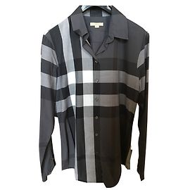 Camicia Burberry Brit Tartan Grigia Cotone Grigio