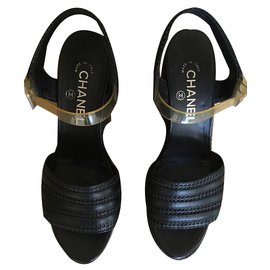 Chanel-Sandals-Black