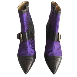 Roberto Cavalli-Ankle boots-Brown,Purple