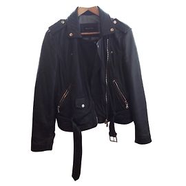 Massimo Dutti Chaqueta de motorista Azul marino