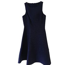 Robe Coast Bleue à Motif Léopard Évasée Bleu