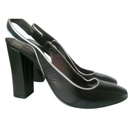 Décolleté Loewe in pelle nera e argento 38 Nero Argento