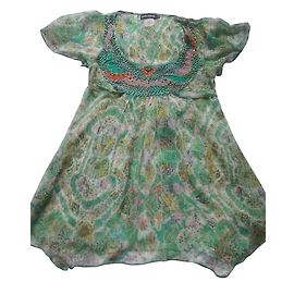 Antik Batik Blusa de seda Multicor