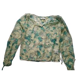 Túnica Tommy Hilfiger de seda verde estampada Multicolor Verde