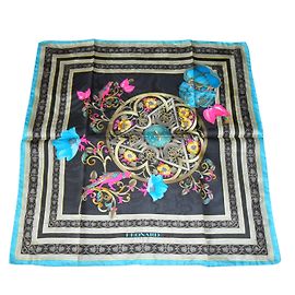 LEONARD PARIS NEW MINI SCIARPA DONNA FOULARD POCHETTE STAMPATO Multicolore