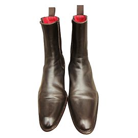 Santoni Chelsea Ankle Boots Dark Brown Leather Dark brown
