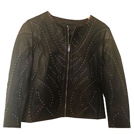 Ikks veste en cuir Noir Argenté
