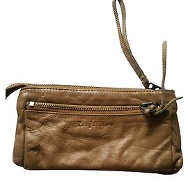 Zadig & Voltaire Leather Pouch Beige Beige