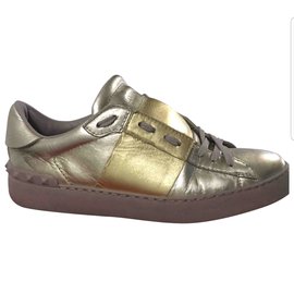 Baskets Valentino Cuir Doré 40 Doré