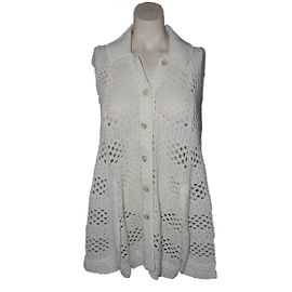 Autre Marque Weißer Strickumhang Acryl Weiß