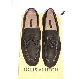 LOUIS VUITTON Driving shoes loafers Leather Brown LV Auth nh475 ref.532675  - Joli Closet