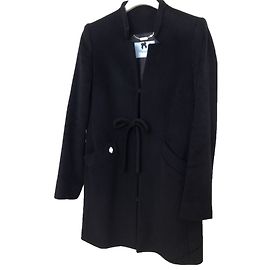 Blumarine Black Wood Coat Black