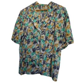 Autre Marque Camicetta in seta floreale multicolore Multicolore