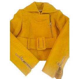Carven Giacca di pelle Giallo